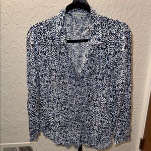 Alexander Jordan Blue Patterned Women's Button Down Shirt